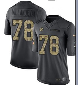 2017 Men Pittsburgh Steelers #78 Alejandro Villanueva Nike Black Game Jersey 